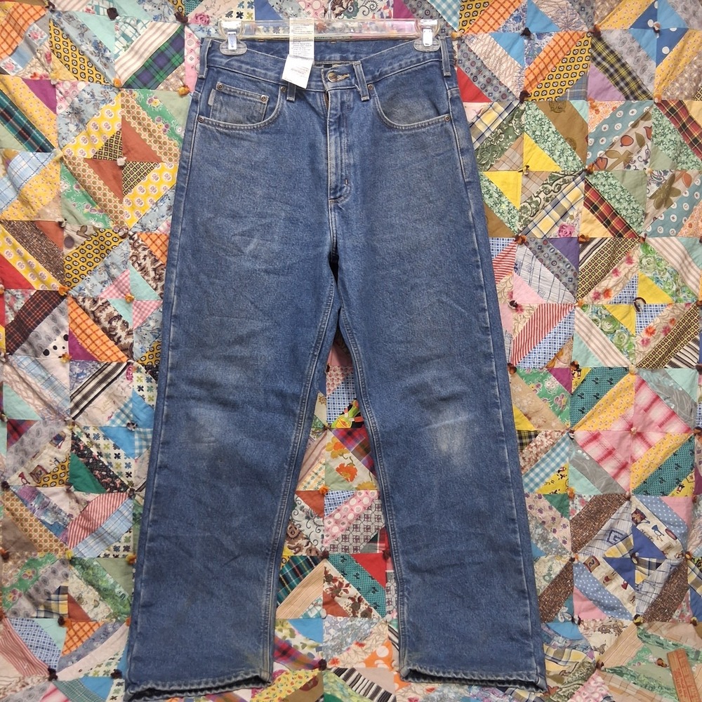Carhartt B172 DST Flannel Lined Relaxed Fit Jeans Mens Sz 32x32 Dark Stone Wash